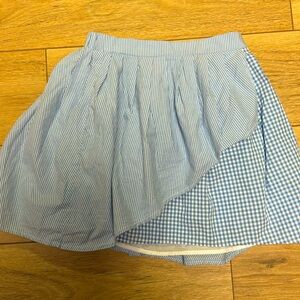 American Eagle NWT XS (S good) light blue white wrap lined  country mini skirt
